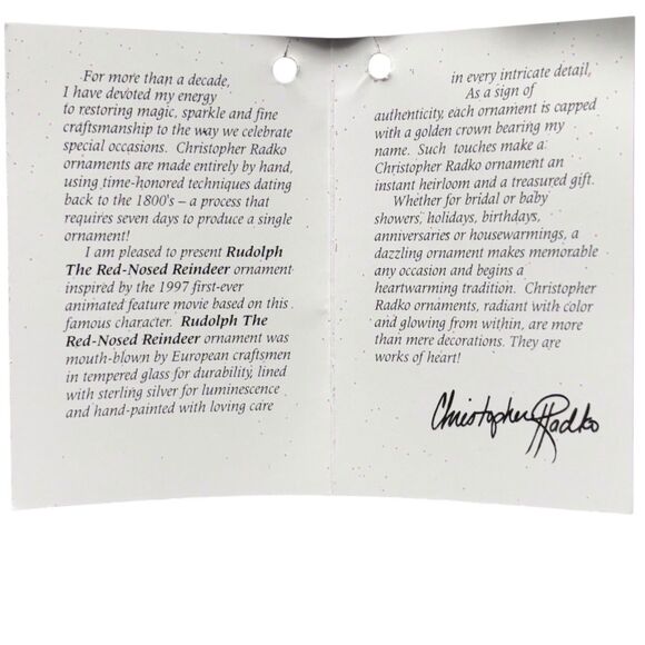 Christopher Radko 1999 Rudolph The Red Nosed Reindeer Ornament Christmas In Box - Picture 7 of 10